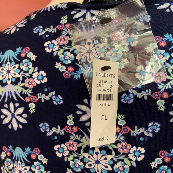 Talbots Petites Women's Blue Floral Maxi Dress - Size LP - NWT - Picture 3 of 5